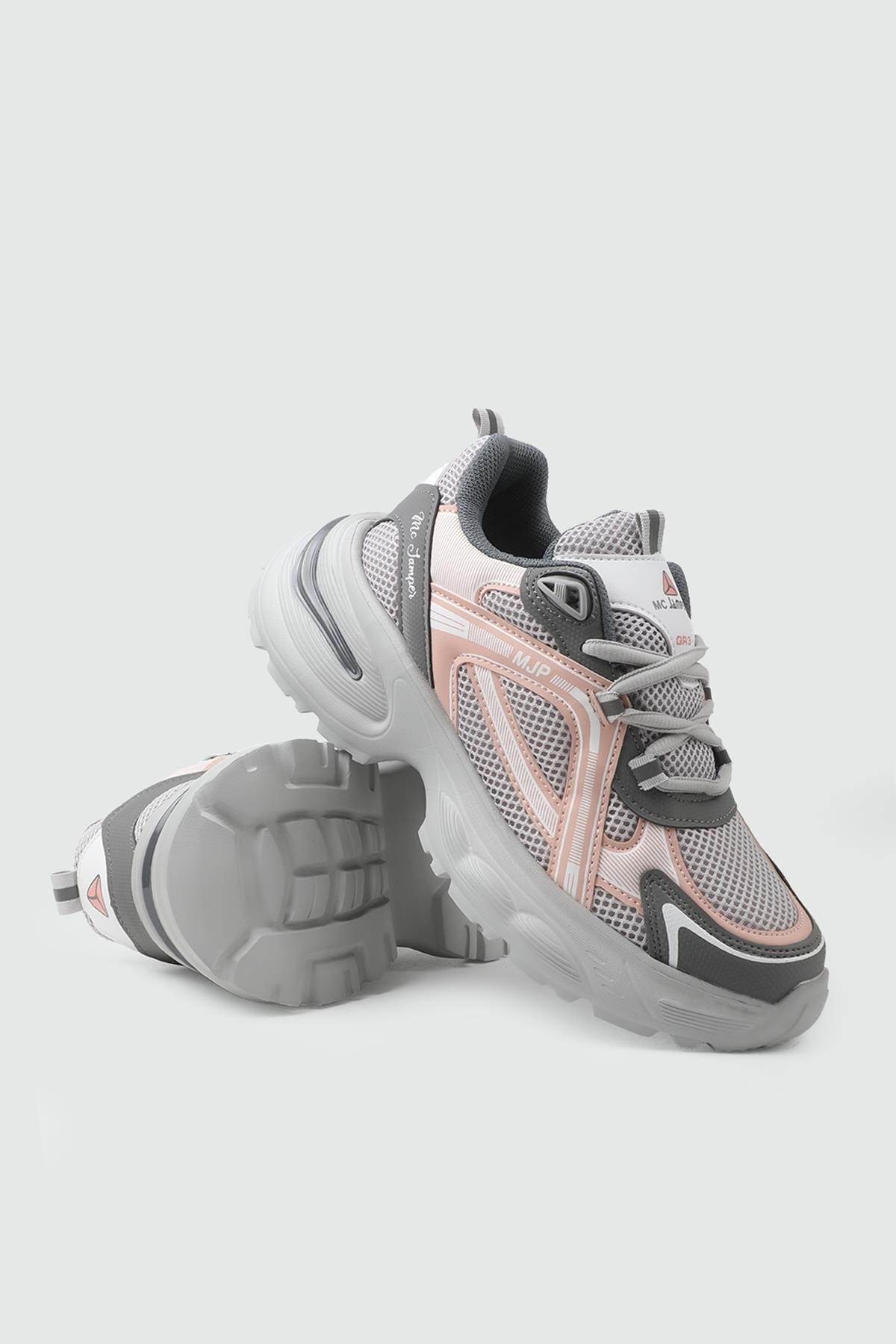 Yüksek Taban Bağcıklı Füme Buz Pudra Kadın Spor Ayakkabı MC JAMPER 2323 Kadın Günlük Spor Ayakkabı Jamper MC JAMPER 25Y 2323 ZEN SPOR