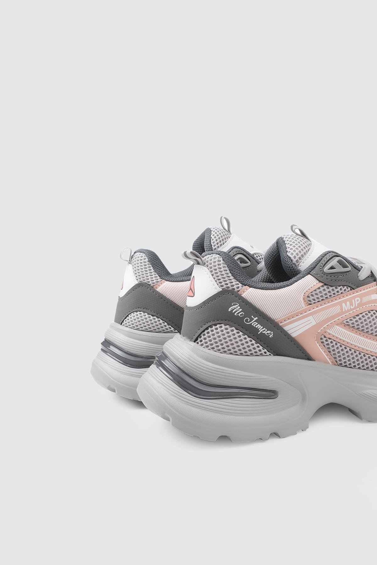 Yüksek Taban Bağcıklı Füme Buz Pudra Kadın Spor Ayakkabı MC JAMPER 2323 Kadın Günlük Spor Ayakkabı Jamper MC JAMPER 25Y 2323 ZEN SPOR