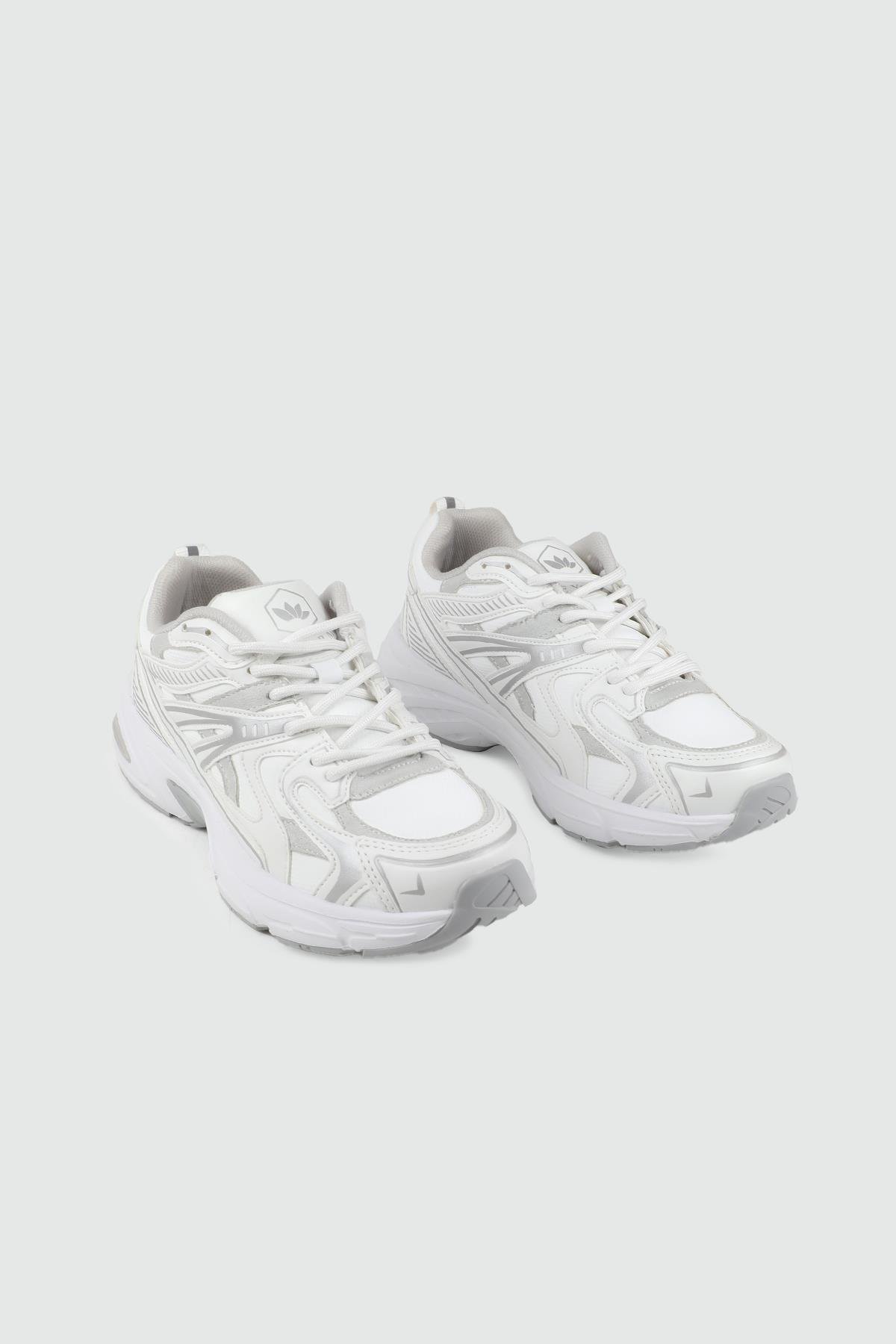 Yüksek Tabanlı Rahat Nefes Alır Beyaz Beyaz Kadın Spor Ayakkabı FLET 359 CİLT KADIN 25K Kadın Günlük Spor Ayakkabı FLET FLET 359 CİLT KADIN 25K