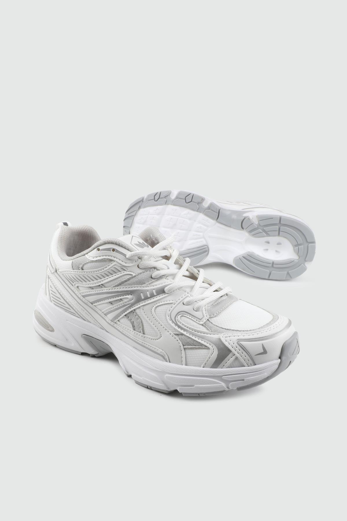 Yüksek Tabanlı Rahat Nefes Alır Beyaz Beyaz Kadın Spor Ayakkabı FLET 359 CİLT KADIN 25K Kadın Günlük Spor Ayakkabı FLET FLET 359 CİLT KADIN 25K