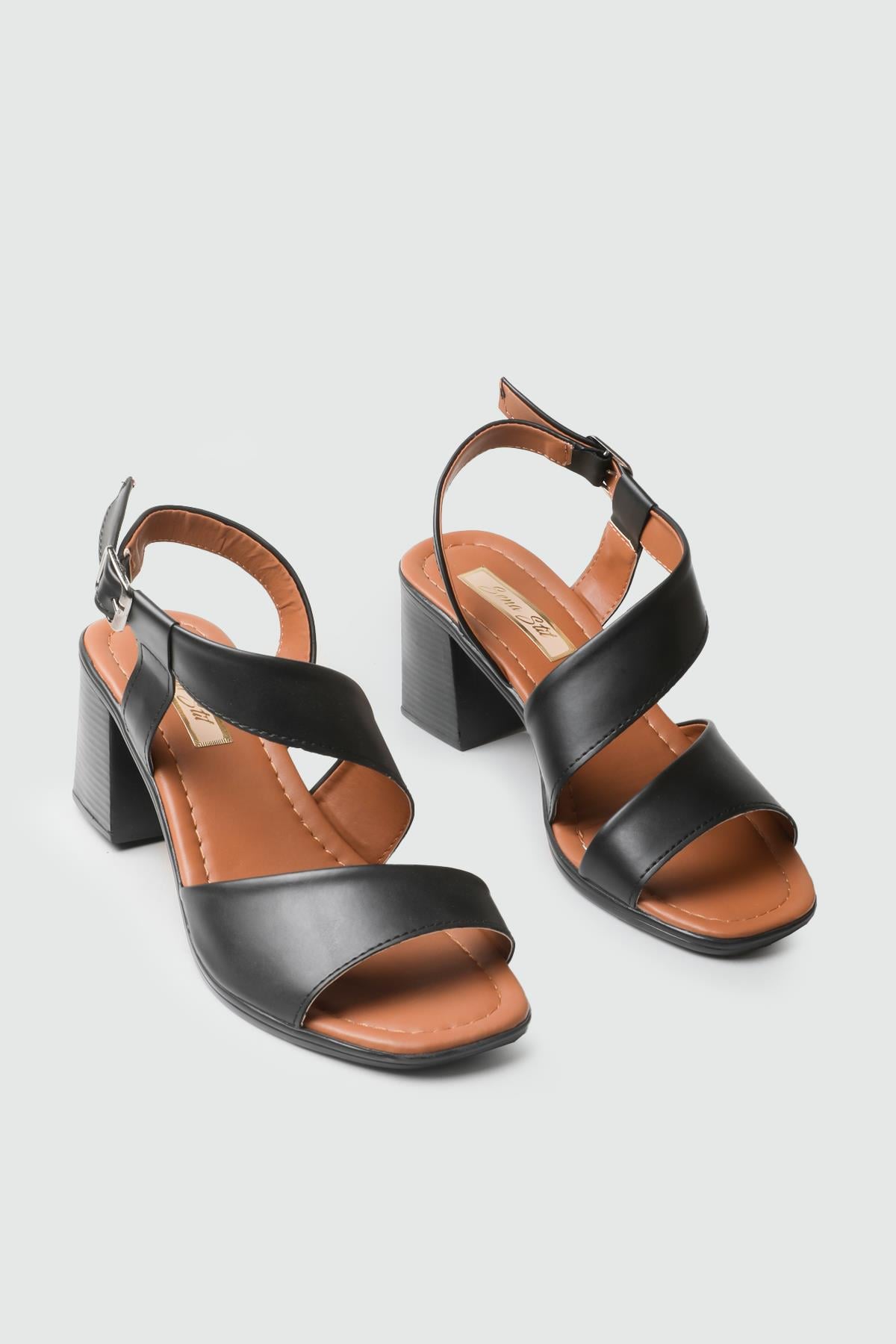 Yüksek Topuklu Arkası Açık Siyah Sandalet SN-S100 Kadın Topkulu Sandalet MyBella My Bella SN-S100 Kadın 25Y