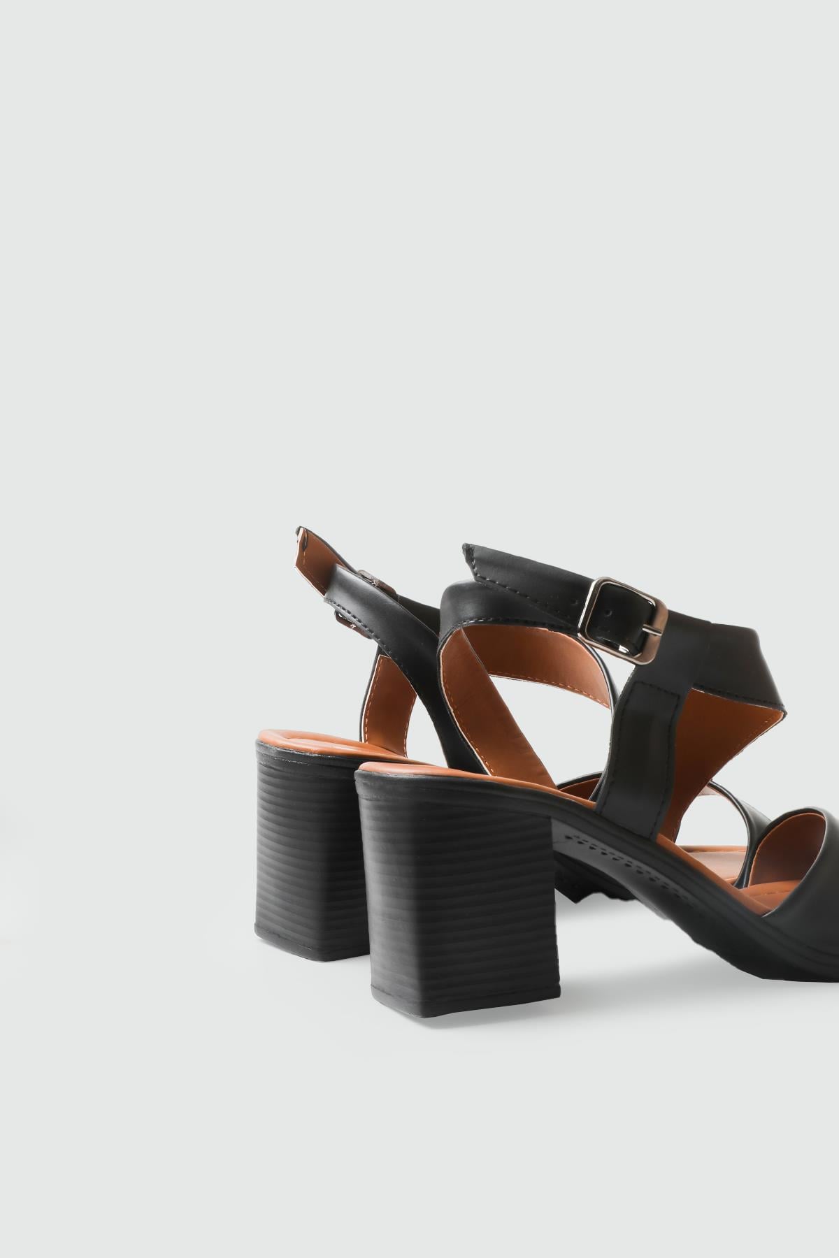 Yüksek Topuklu Arkası Açık Siyah Sandalet SN-S100 Kadın Topkulu Sandalet MyBella My Bella SN-S100 Kadın 25Y