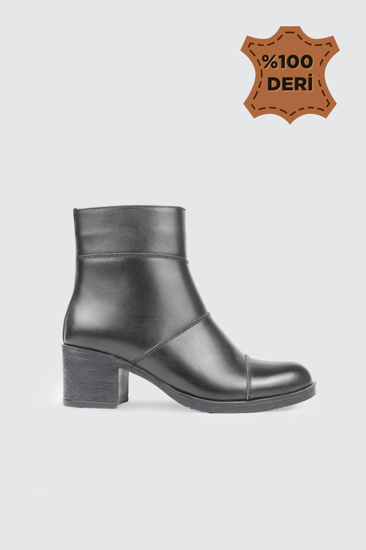 Yüksek Topuklu Kaydırmaz Günlük Confort Siyah Napa Deri Çizgi Detaylı Kadın Deri Bot MYBL024-11 Kadın Günlük Conford Bot MyBella MY BELLA 027-017 Kadın 25K