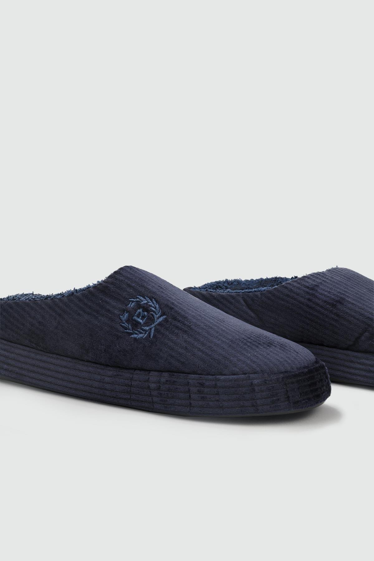 Yumuşak Peluş Ev İçi Lacivert Erkek Terlik FİTİLLİ Erkek Terlik Beınsteps Beinsteps ENS Fitilli 22k