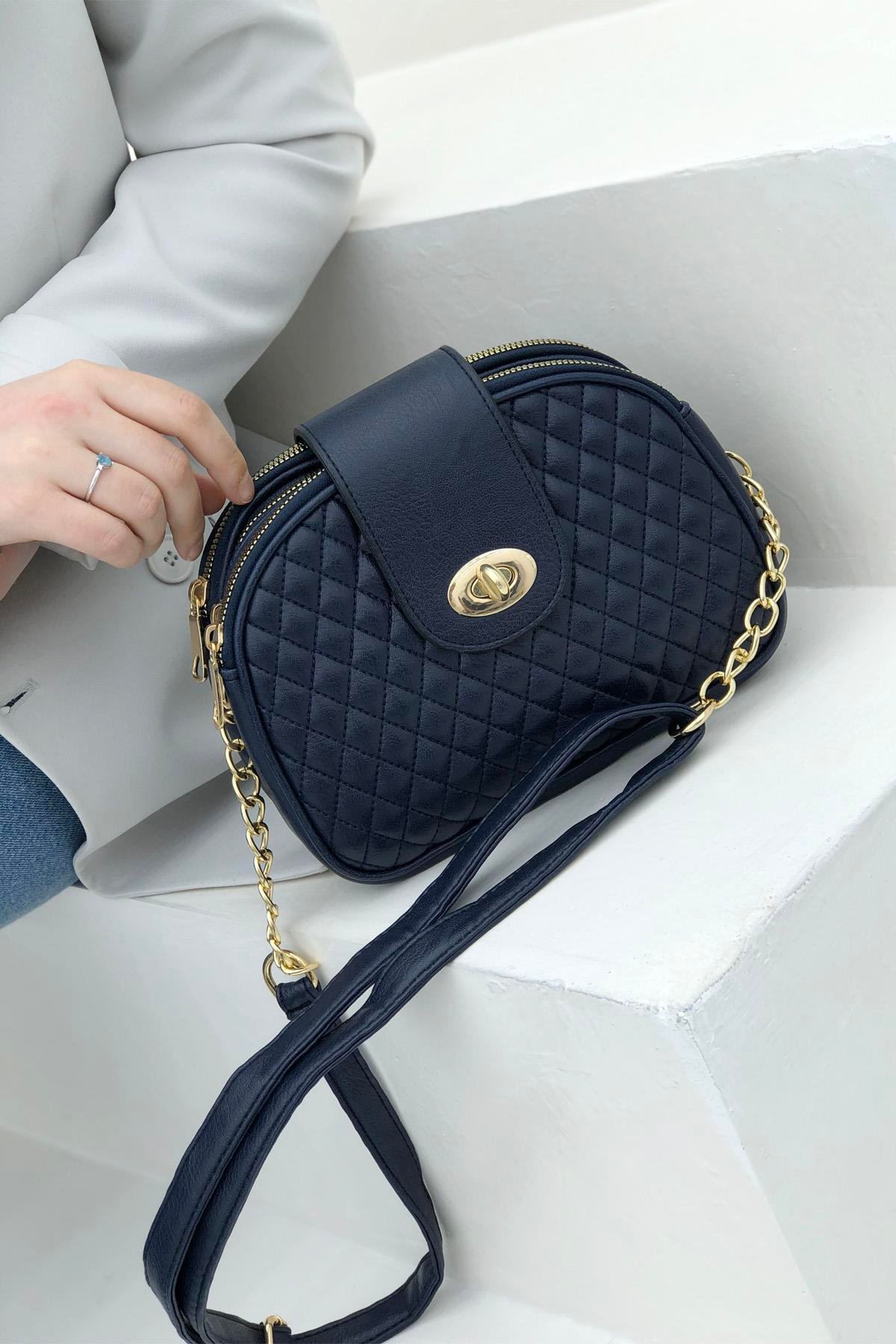 Zincir Askılı Sıyah Kadın Çanta 1238 Omuz Çantası Varona 196307889