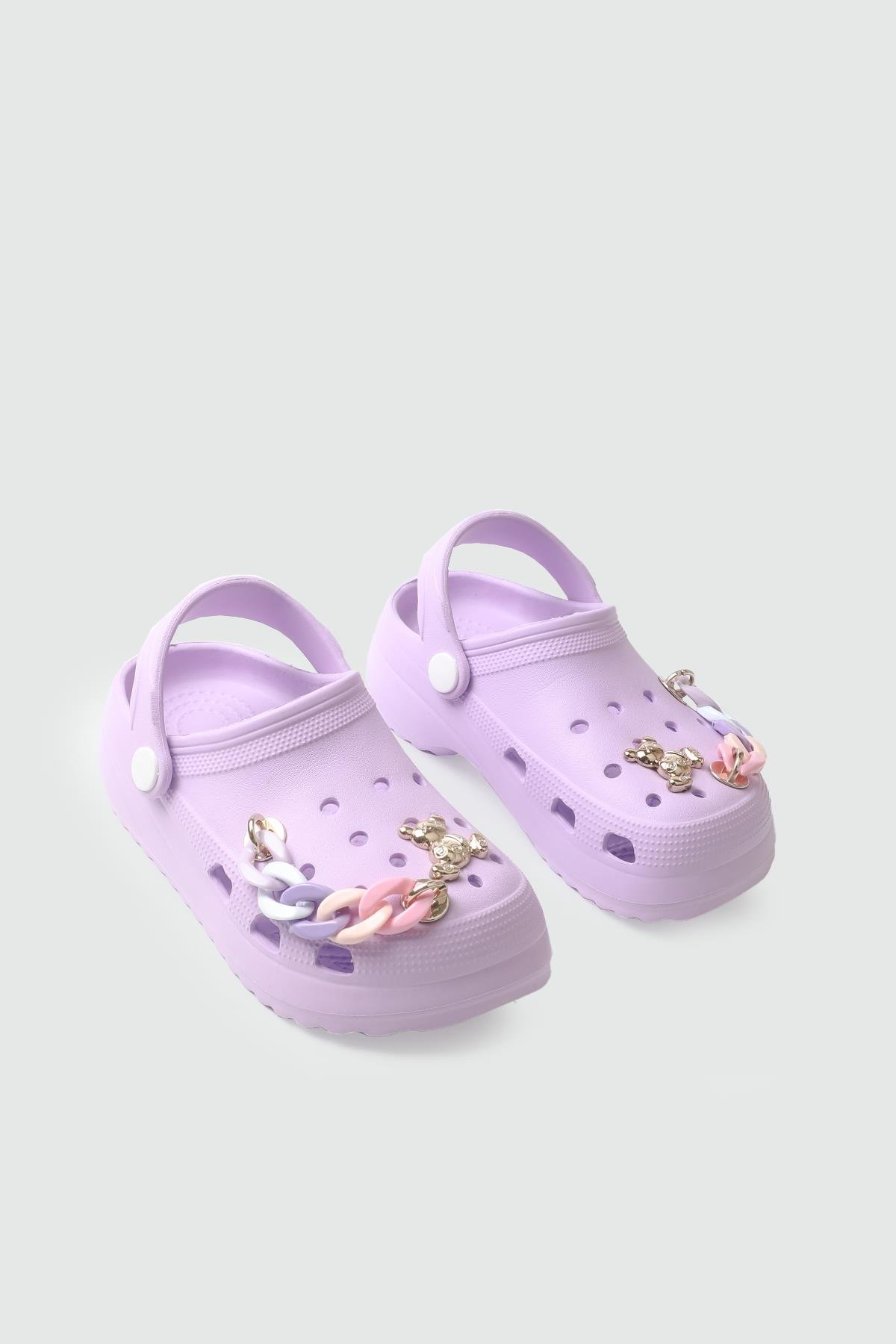 Zincirli Kalın Taban Lila Çocuk Terlik PİENN 42002 Kategorisiz Pienn PİENN 42002 PATİK EVA TERLİK