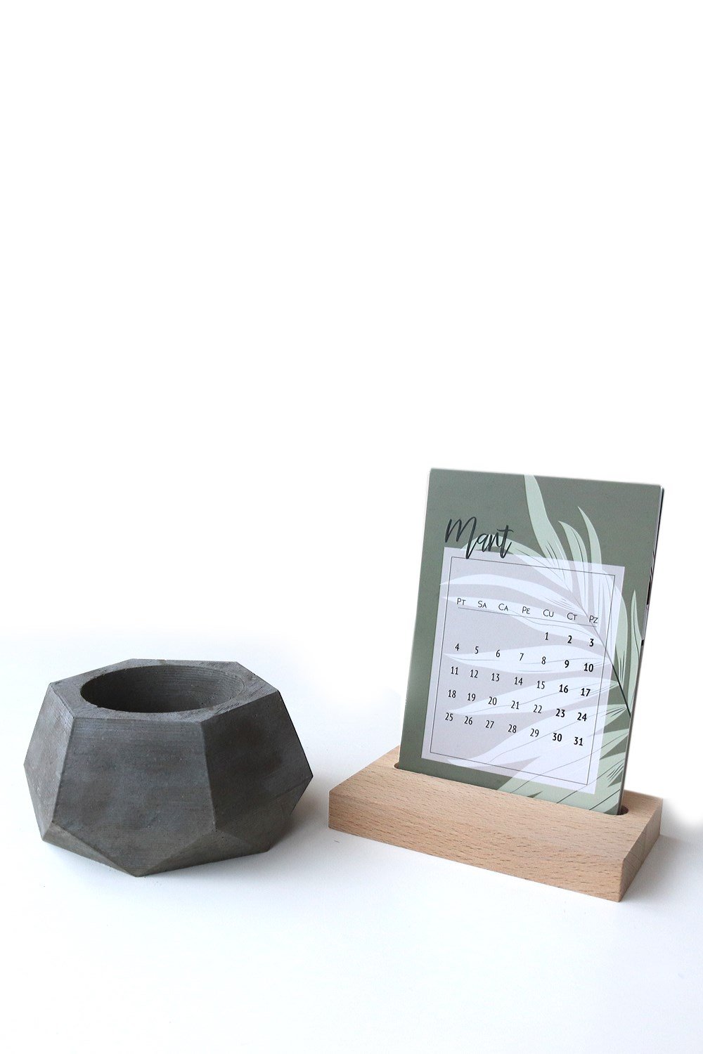 Bitkili beton saksılık çap 13 cm