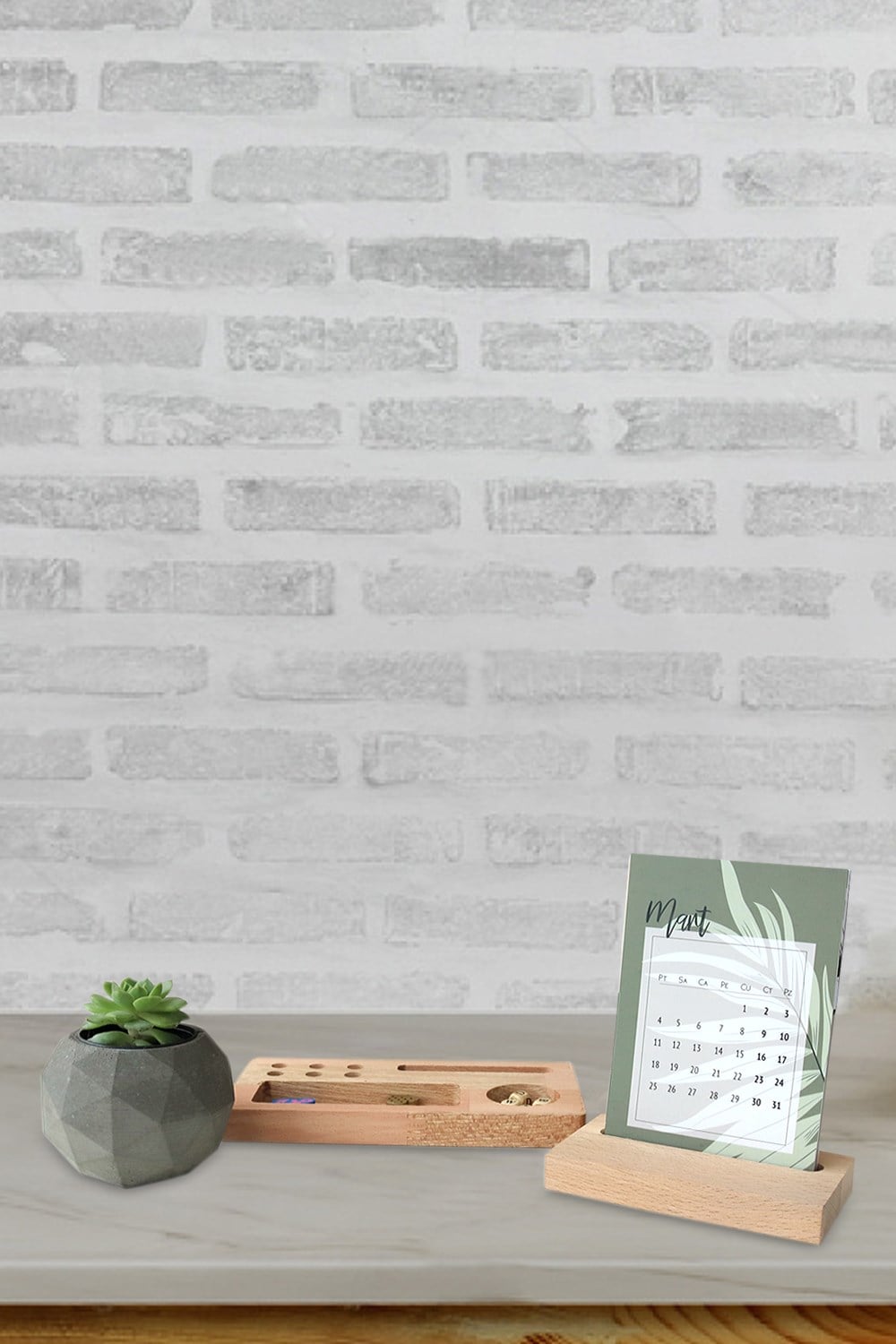 Bitkili beton saksılık çap 9.5 cm