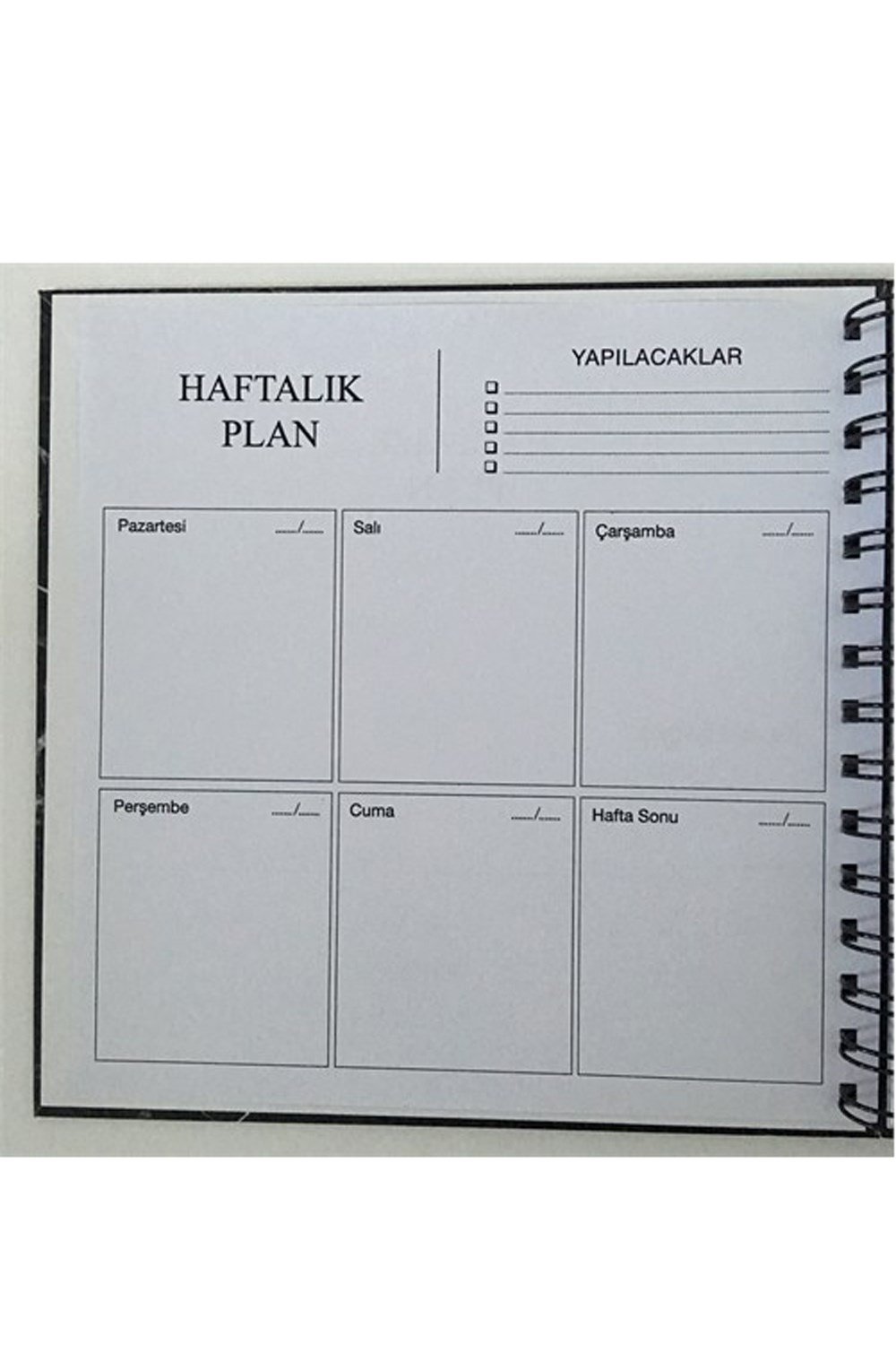 Haftalık Plan siyah Mermer
