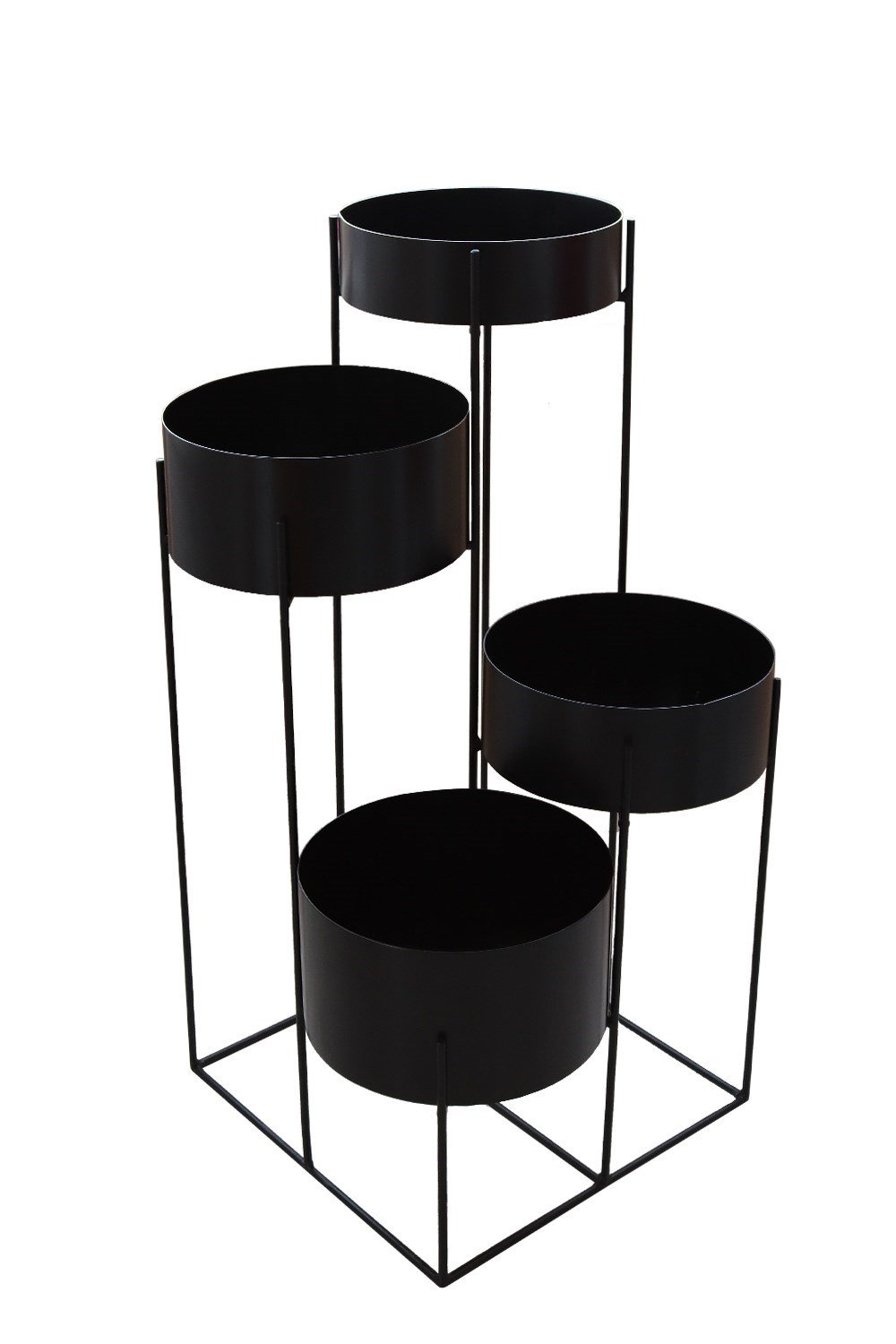 Yuvarlak metal dörtlü saksılık