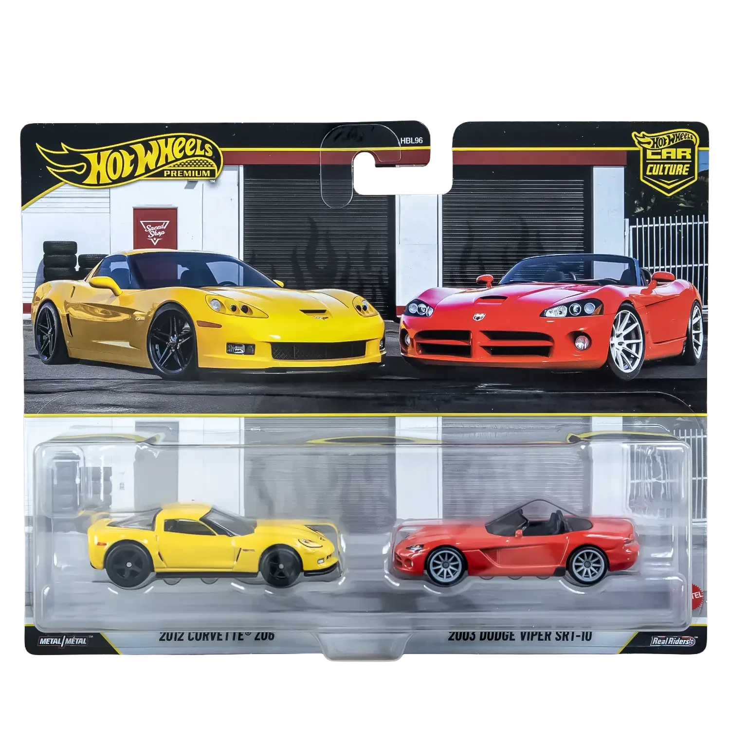 Hot Wheels Premium Car Culture 2’li 2012 Corvette Z06 ve 2003 Dodge Viper SRT-10 HBL96-JHW54 Hot Wheels JHW54