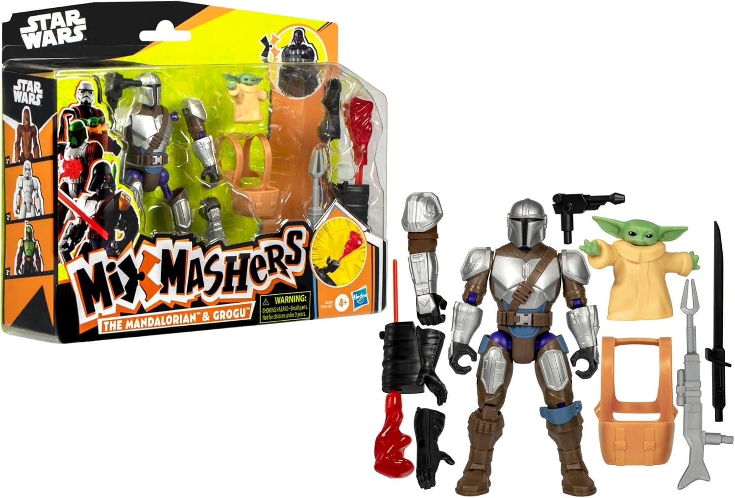 STAR WARS MIXMASHERS DELUXE FIGUR THE MANDALORIAN & GROGU F9481-G0300 Diğer G0300