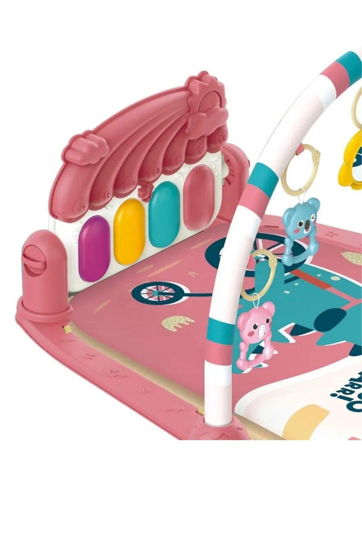 VARDEM BEBEK OYUN HALISI (PIYANOLU GOKKUSAGI DINOZOR DESENLI) PEMBE Vardem BIB 698 80