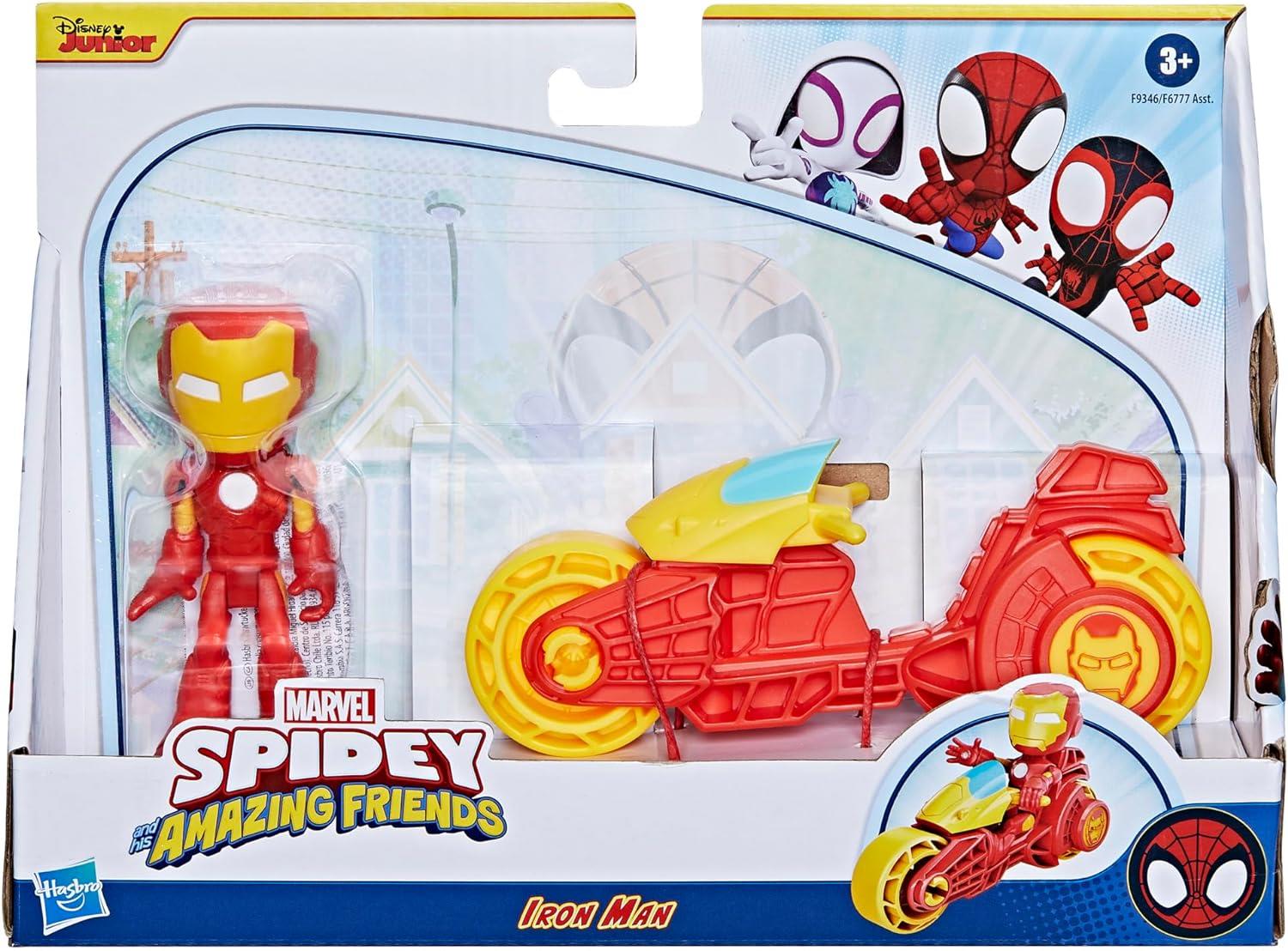 Spider And His Amazing Friends Motosiklet ve Figür İron Man F6777-F9346 Hasbro F9346
