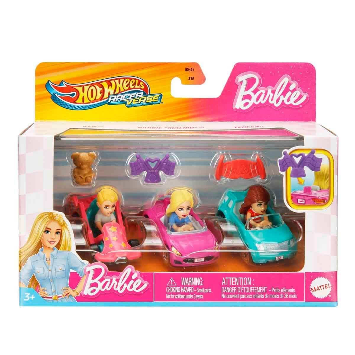 HOT WHEELS RACERVERSE BARBIE YARIS PISTI ARABALARI 3’LU PAKET JDG45 Diğer JDG45