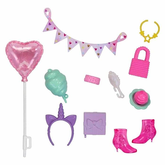 BARBIENIN MODA AKSESUARLARI PAKETLERI PEMBE BALON GWD98-HWV73 Diğer HWV73