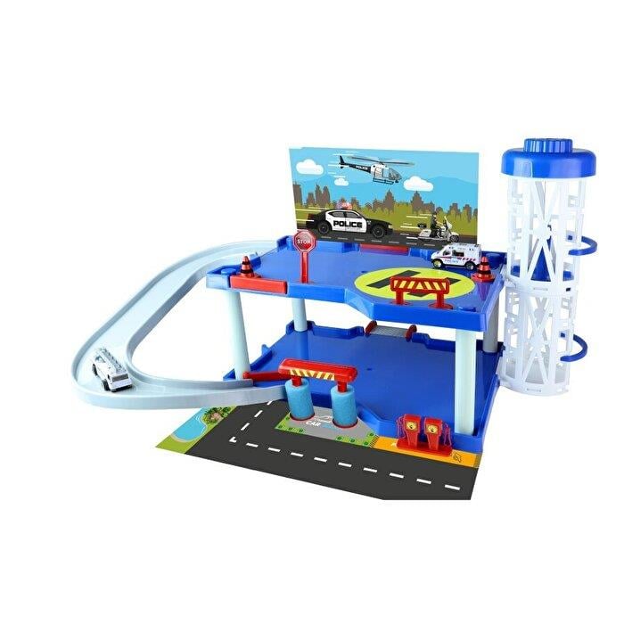 Road Masters İki Katlı Kule Asansörlü Polis Garajı Mega Oyuncak MGA01669