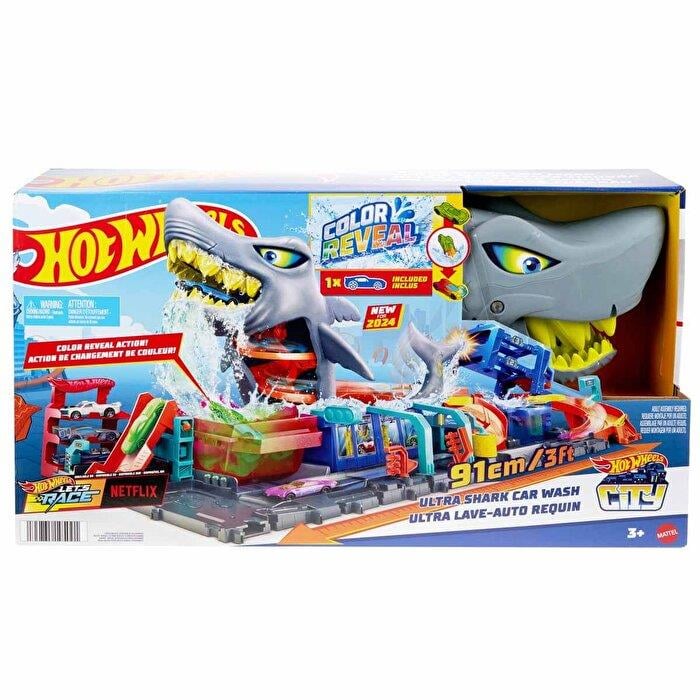 Hot Wheels Şehri Muhteşem Köpek Balığı Araba Yıkama Oyun Seti HTN8 Hot Wheels HTN82