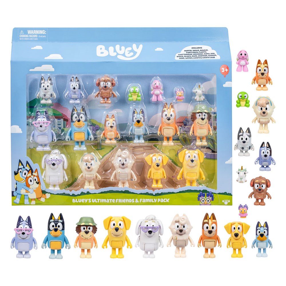 Bluey Ultimate Aile ve Arkadaş 18'li Figür Set 19116 Bluey BLUEY 19116