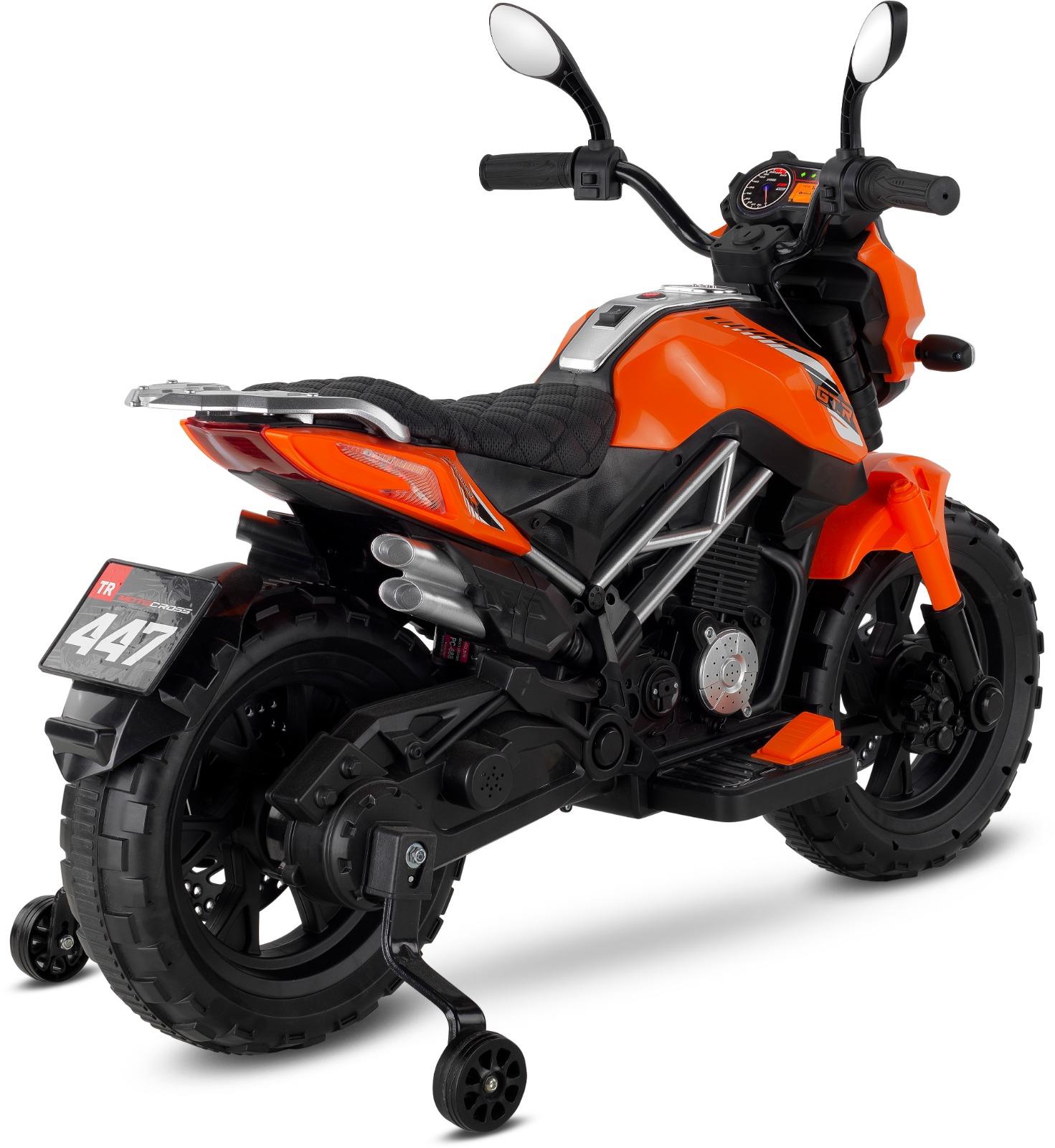 BABYHOPE 447 MOTOCROSS AKULU MOTORSIKLET 12V TURUNCU Diğer 447 MTCRSS T