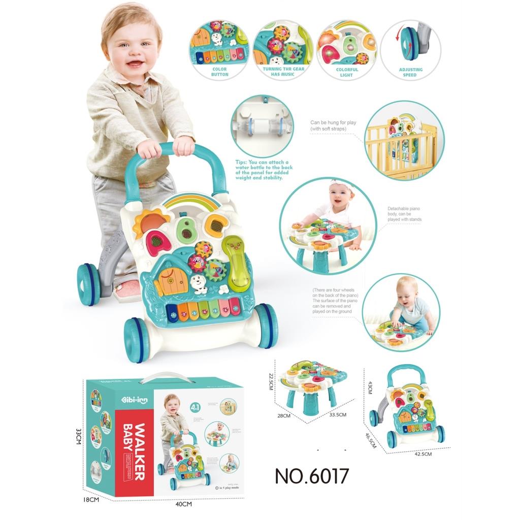 VARDEM PIYANOLU 4IN1 TURKUAZ BEBEK YURUTECI (TURKUAZ RENK) Diğer BIB 6017