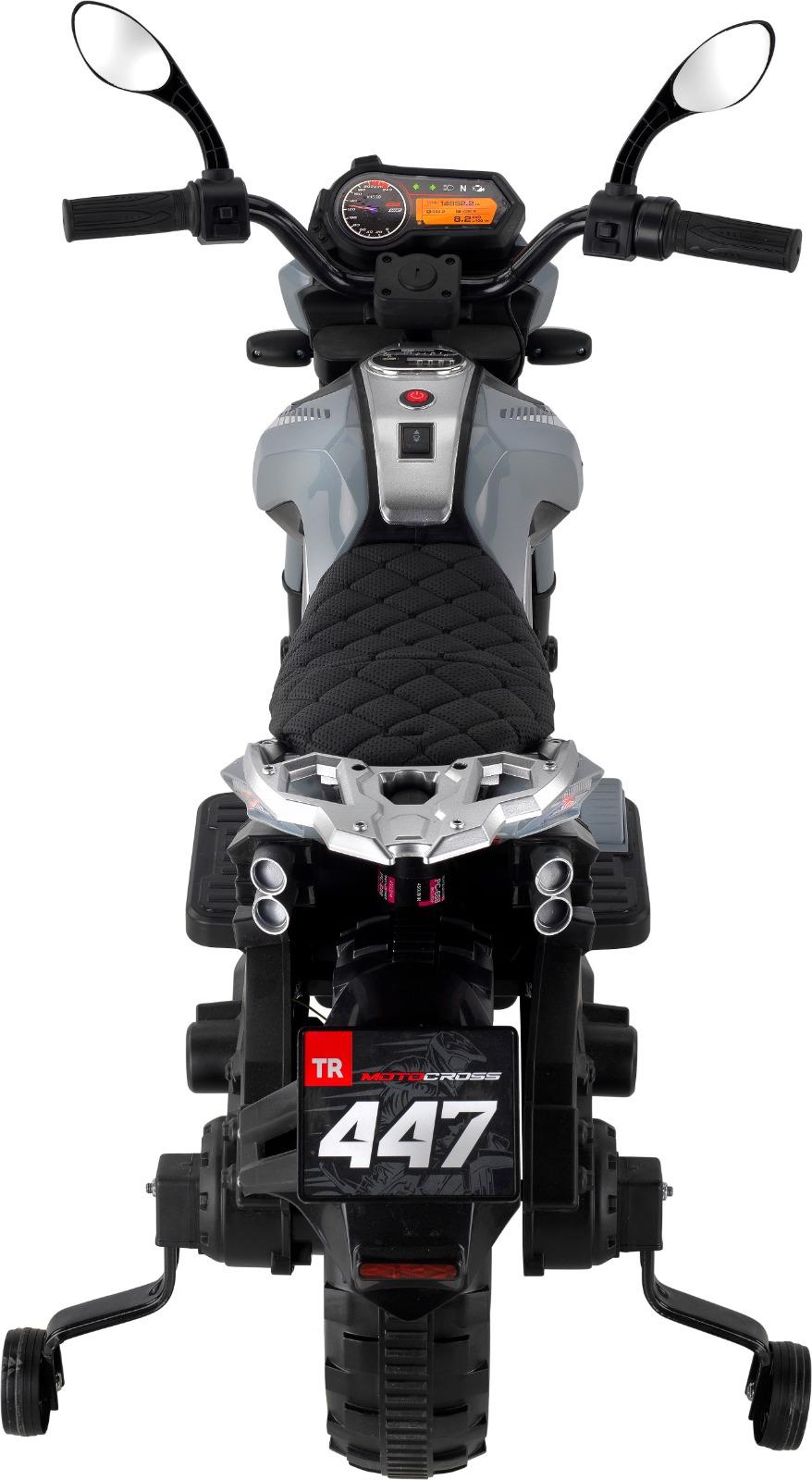 BABYHOPE 447 MOTOCROSS AKULU MOTORSIKLET 12V GRI Diğer 447 MTCRSS G