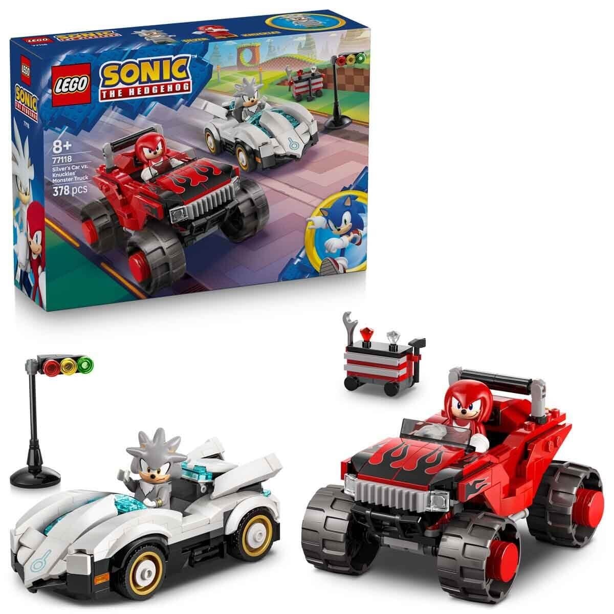 LEGO Sonic The Hedgehog Silver'in Arabası Knuckles'in Canavar Kamyonuna Karşı 77118 Lego LSN77118