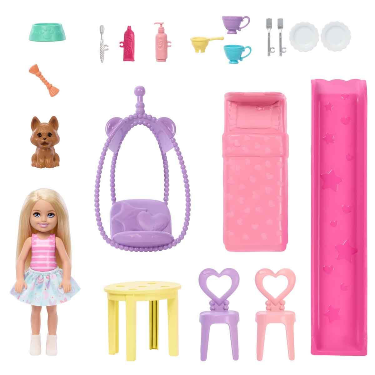 BARBIE CHELSEA ACILIR BEBEK EVI OYUN SETI JFW49 Diğer JFW49