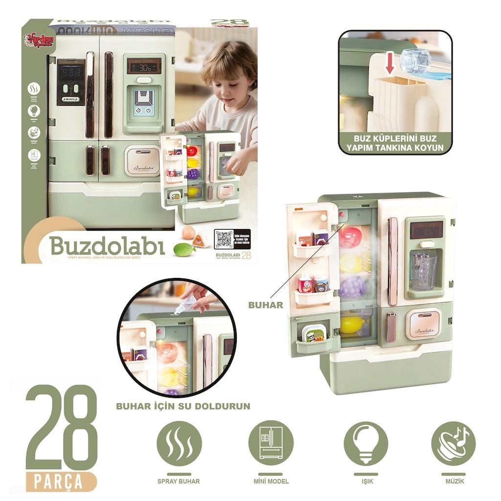 VARDEM ISIKLI VE MUZIKLI BUHAR CIKARAN 28 PARCA AKSESUARLI BUZDOLABI Diğer VRD10650
