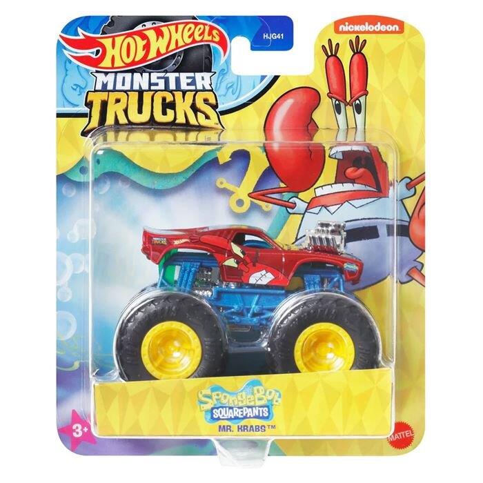 HOT WHEELS MONSTER TRUCKS GOSTERI DUNYASI TEMALI 1:24 ARABALAR MR KRABS HJG41-HWN79 Diğer HWN79