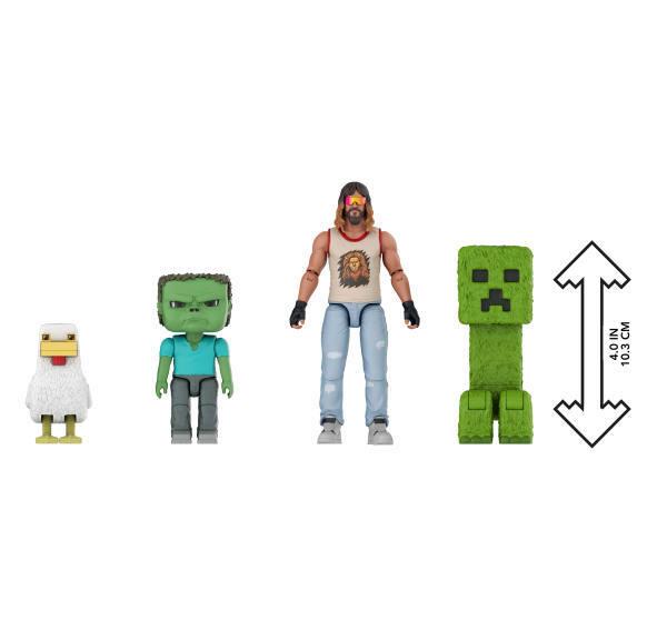 A MINECRAFT MOVIE GARRETT CREEPER ZOMBIE & CHICKEN EXCLUSIVE ACTION FIGURE 4-PACK JGG68 Diğer JGG68