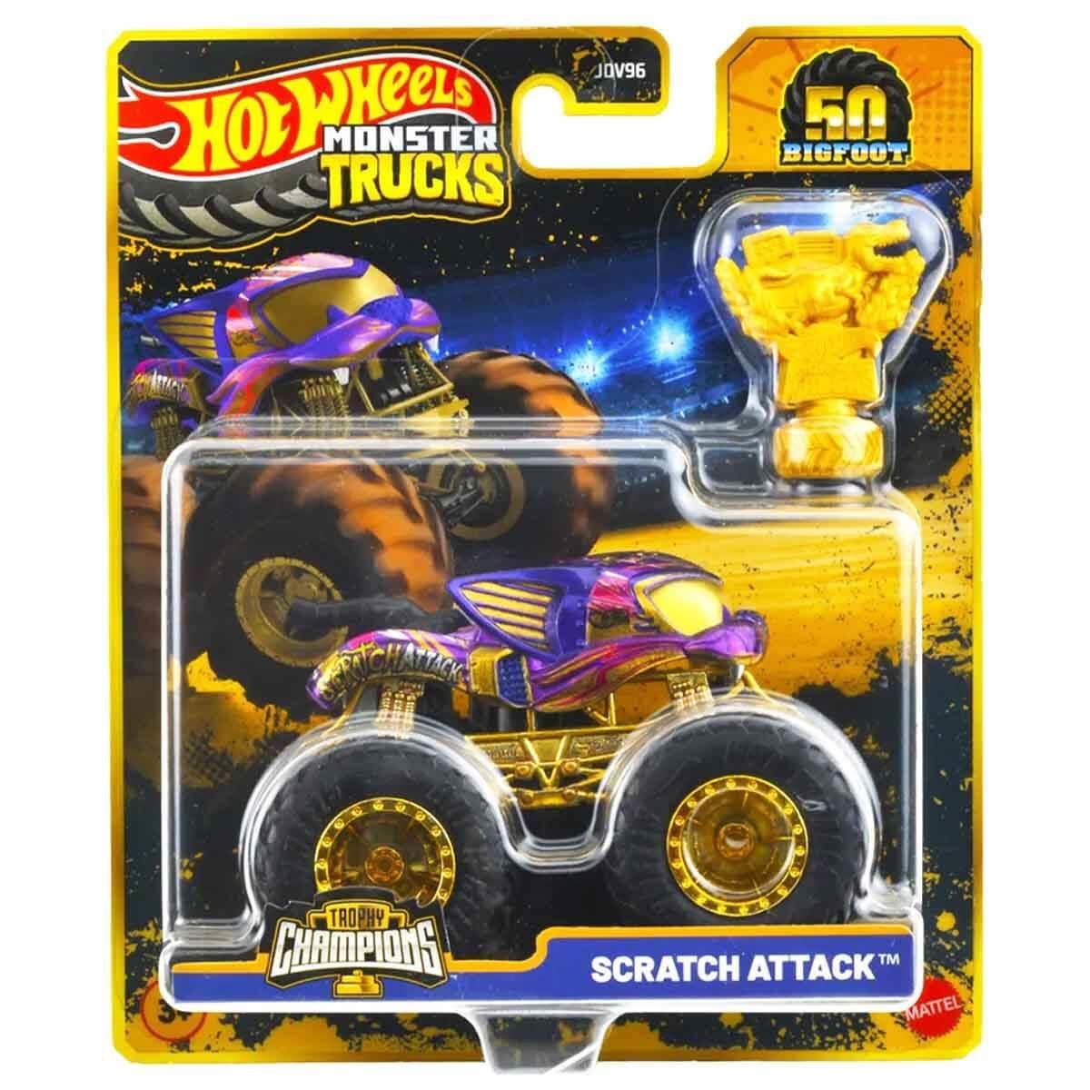 HOT WHEELS MONSTER TRUCKS BIGFOOT TROPHY SAMPIYONLARI SCRATCH ATTACK JDV96-JDW04 Diğer JDW04
