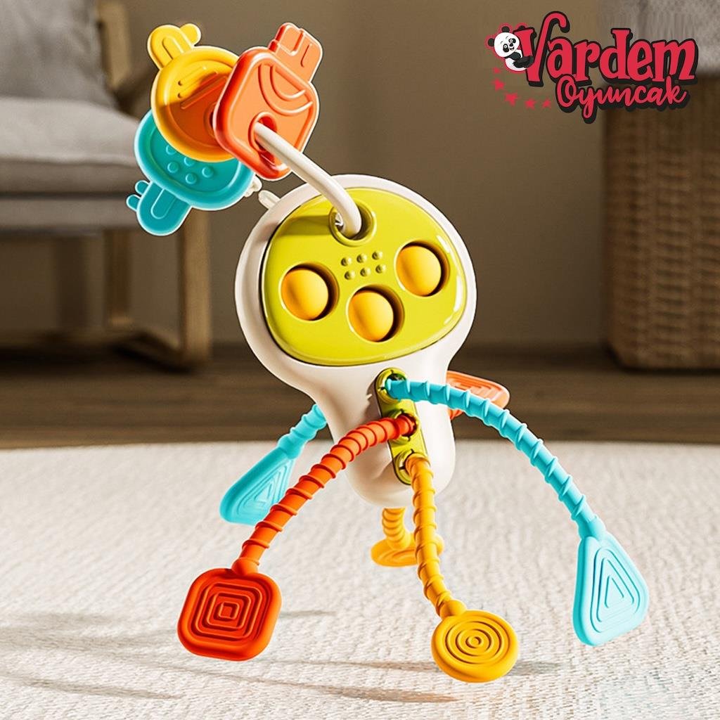 Eğitici Poppitli Cırcırlı Bebek Anahtarlığı Vardem RT 1507