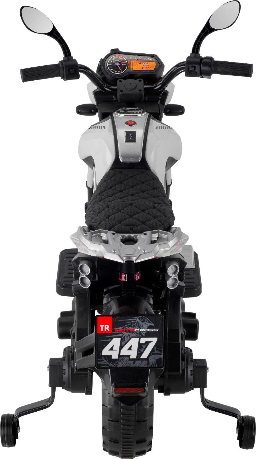 BABYHOPE 447 MOTOCROSS AKULU MOTORSIKLET 12V BEYAZ Diğer 447 MTCRSS B