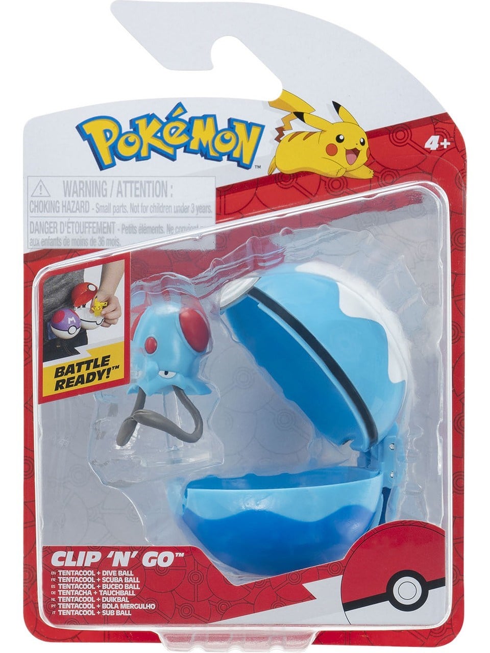 Pokémon Clip 'n' Go Poké Topu ve Figür Seti Tentacool + Dive Ball 95057 C-PKW4152 Pokemon PKW4152