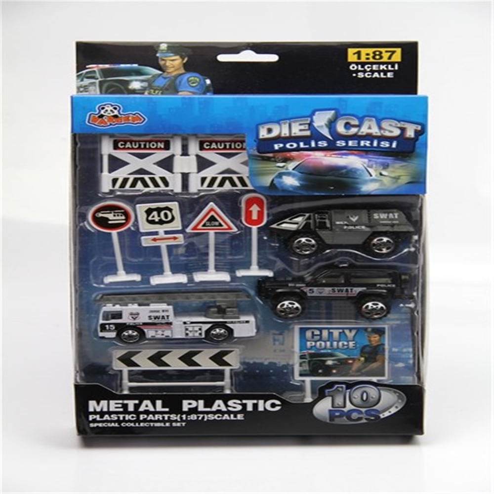 Die Cast 10 Parça Araç Seti 1:87