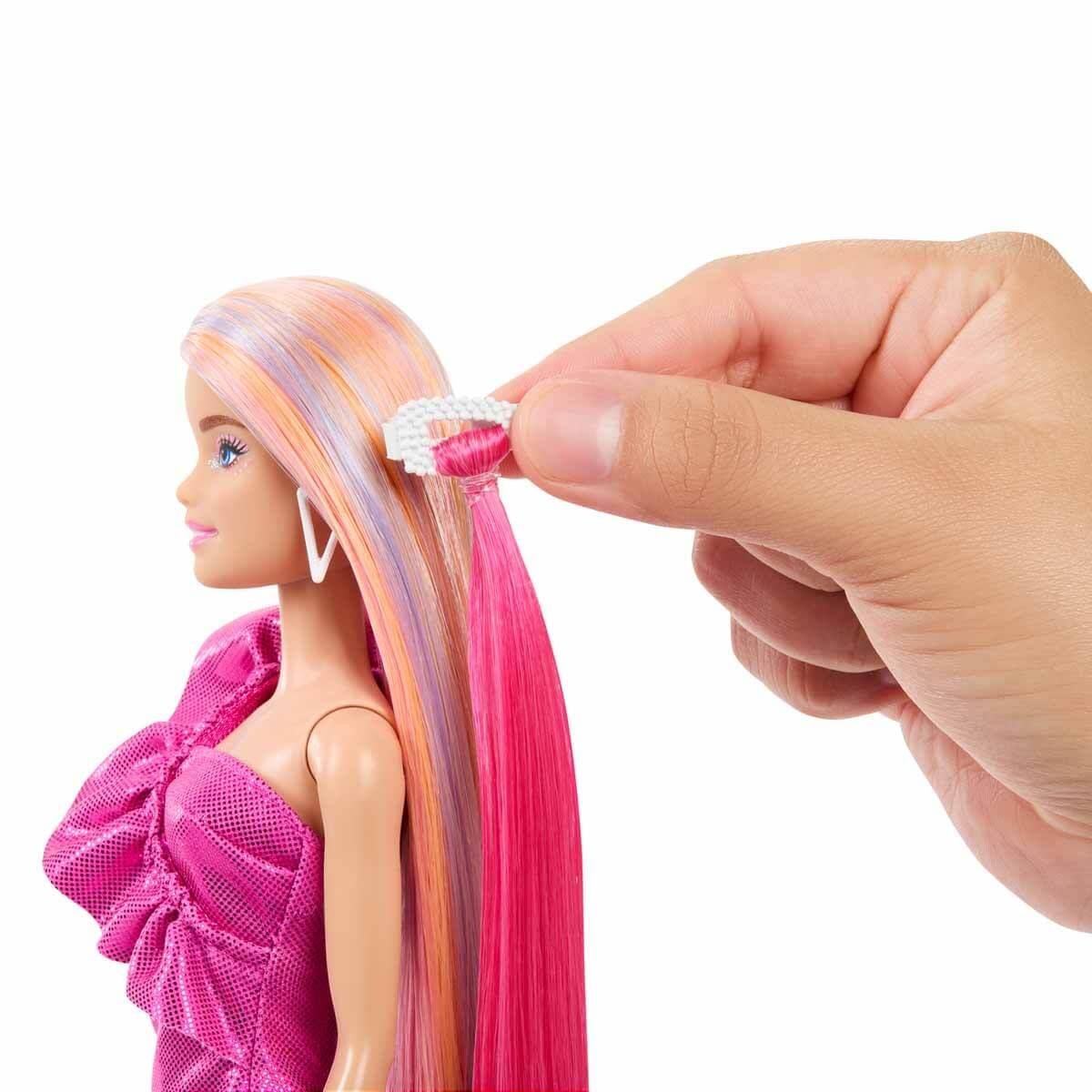 Barbie Upuzun Muhteşem Saçlı Bebekler Pembe Saçlı Bebek JDC85 Barbie JDC85