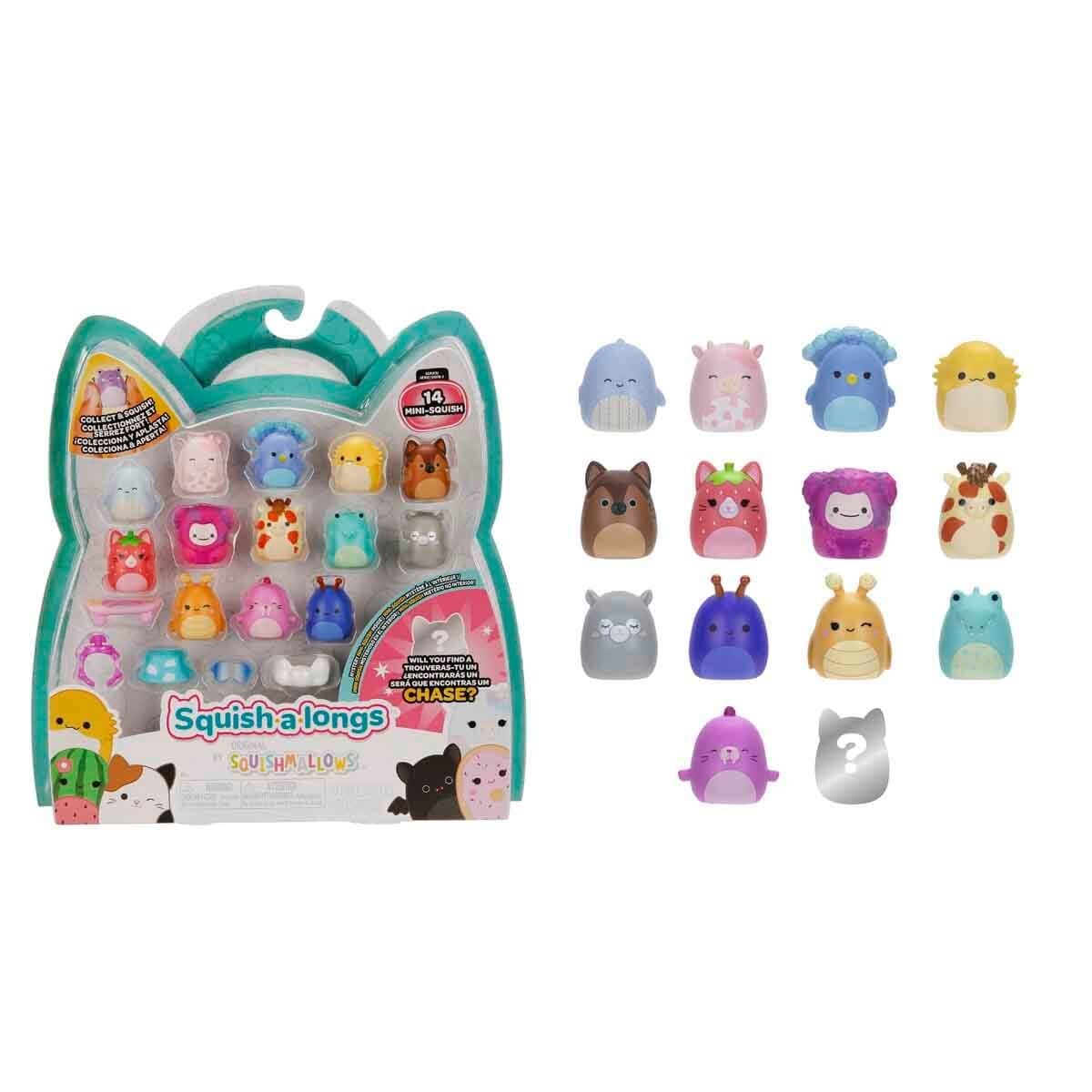 SQUISHMALLOWS SQUISH-A-LONGS 14 FIGUR + YUZUK SETI S1 AL0028 Diğer AL0028