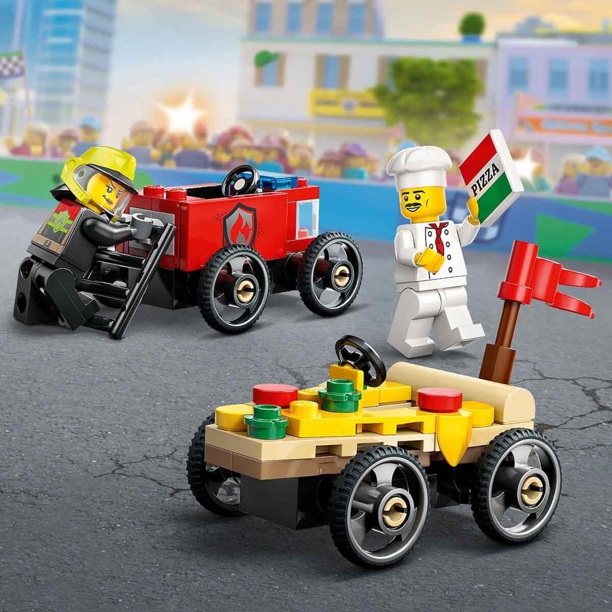 LEGO City Pizza Arabası İtfaiye Kamyonuna Karşı Yarış Arabası Paketi 60458 Lego LSC60458