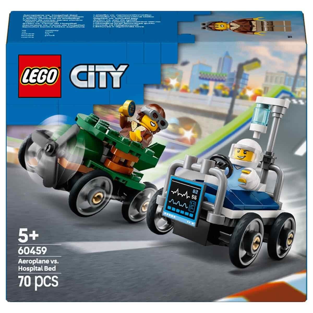 LEGO CITY UCAK HASTANE YATAGINA KARSI YARIS ARABASI PAKETI 60459 Diğer LSC60459