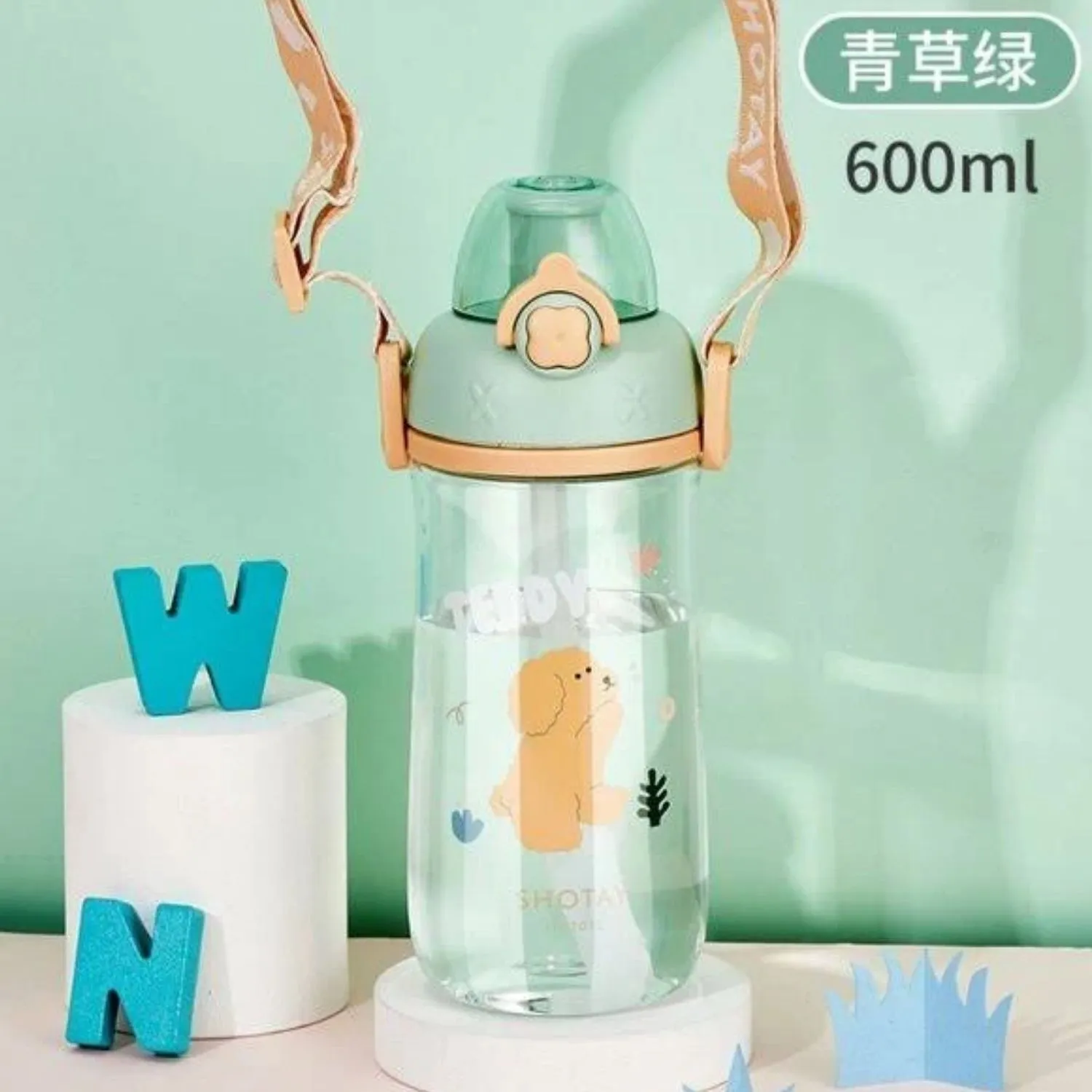 Shotay Cute Tritan Matara 600 ml Yeşil Shotay SHT ST 7010 Y