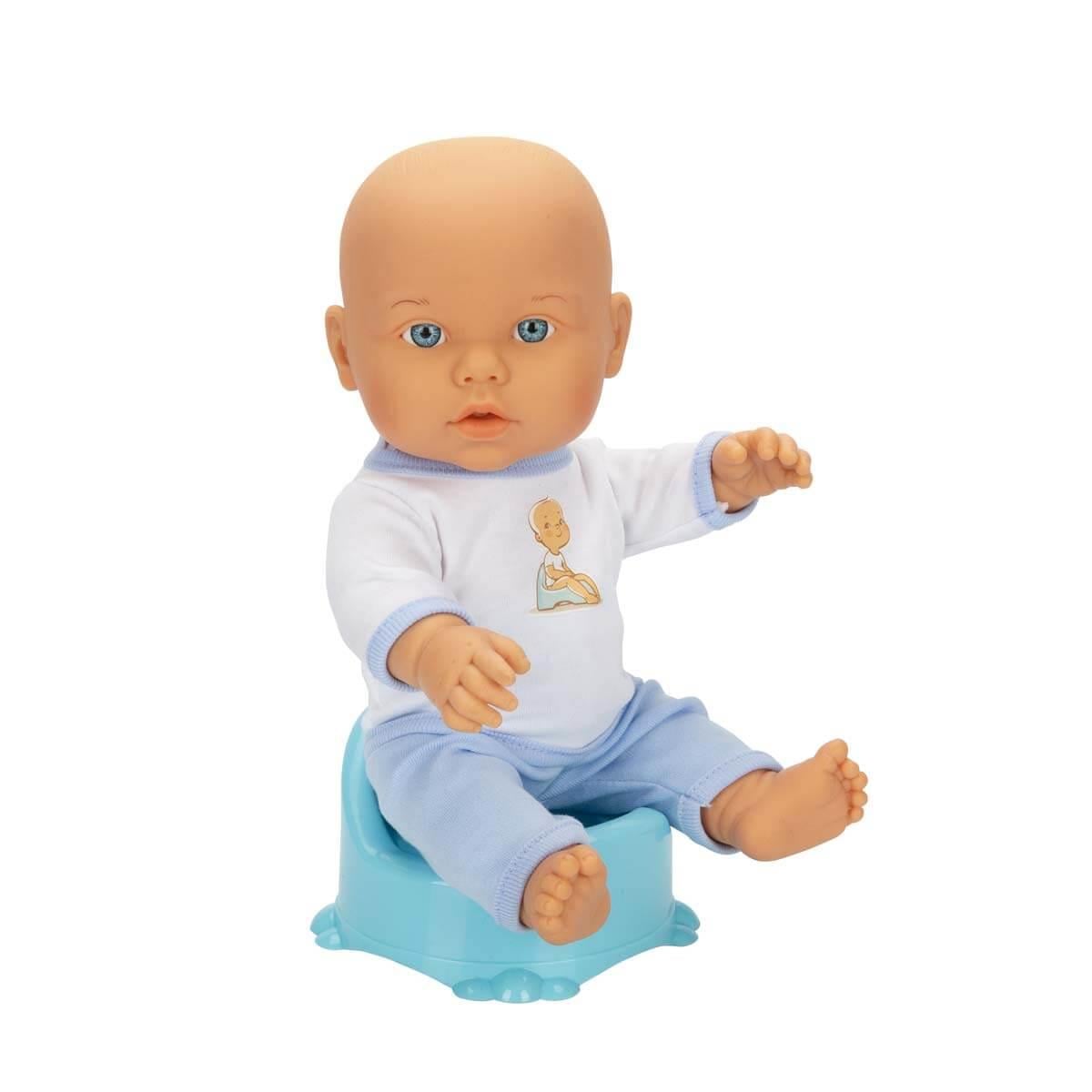 SESLI BEBELOU TUVALET ZAMANI BEBEK SETI 32 CM MAVI S01030141 Diğer S01030141 M