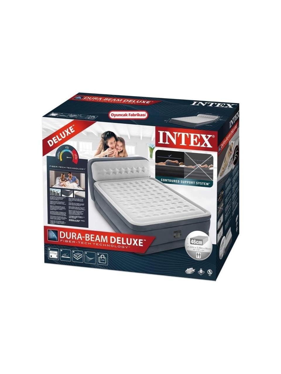 Intex Elektrikli Queen Dura Beam Başlıklı Ultra Yatak 152x236x86 cm Intex IKY64448