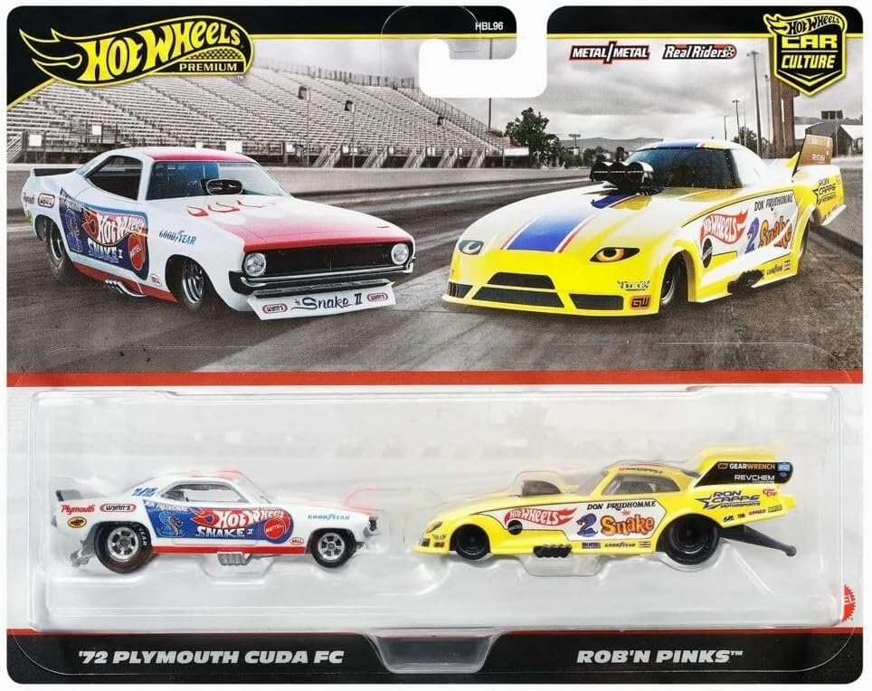 HOT WHEELS PREMIUM CAR CULTURE 2LI 72 PLYMOUTH CUDA FC & ROBN PINKS HBL96-JBL01 Diğer JBL01