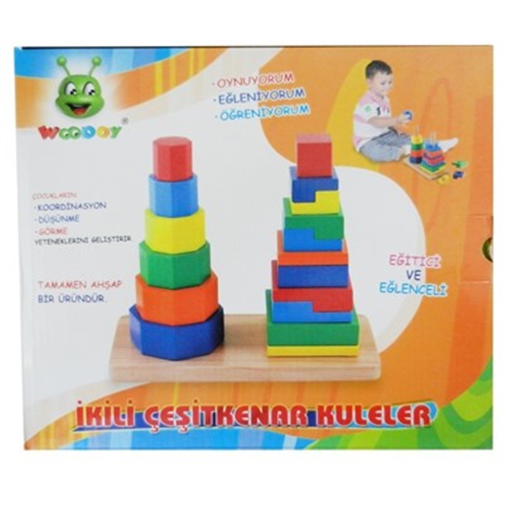 WOODY AHŞAP 2Lİ ÇİFT KENAR KULELER