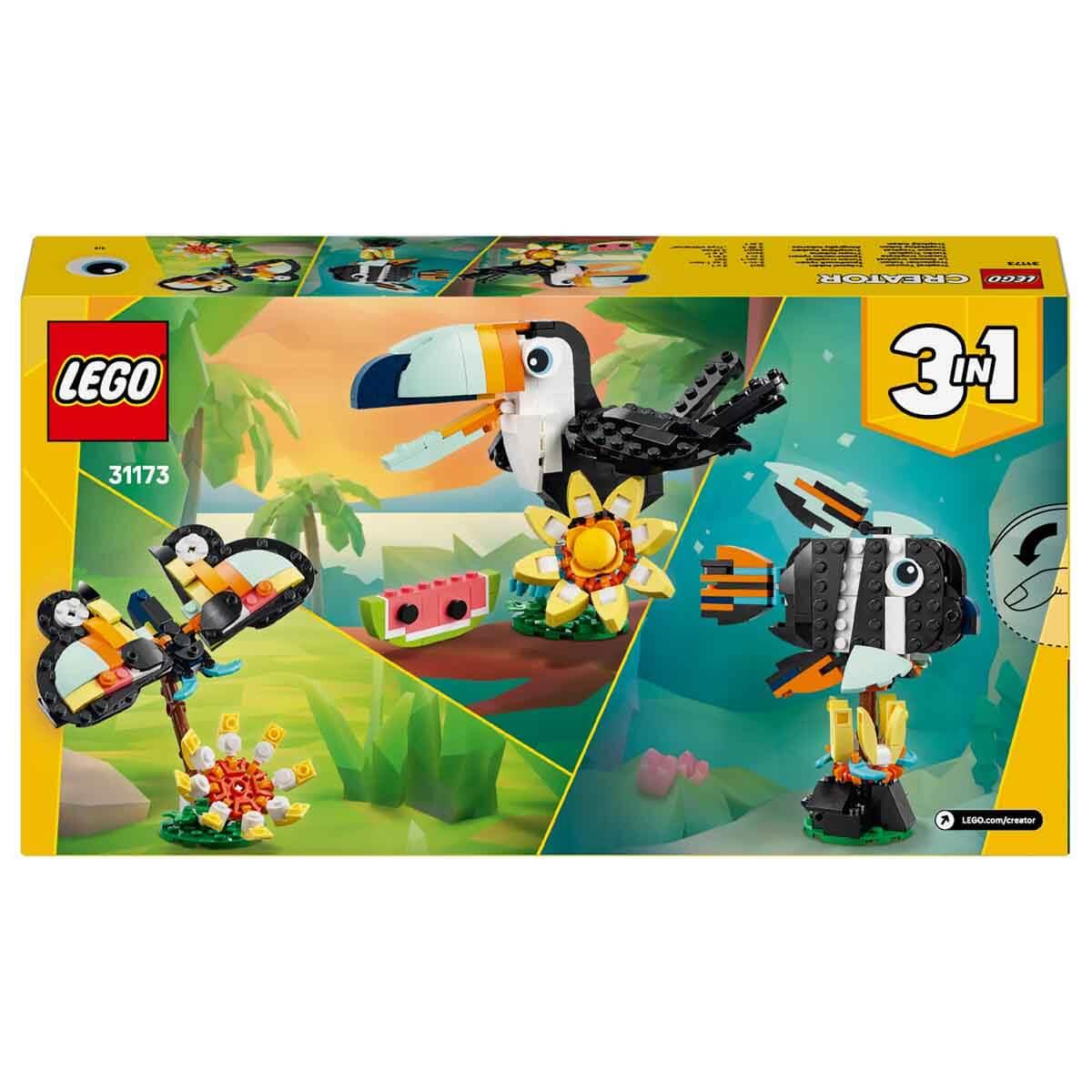 LEGO CREATOR 3U 1 ARADA VAHSI HAYVANLAR: TROPIKAL TUKAN KUSU 31173 Diğer LMC31173