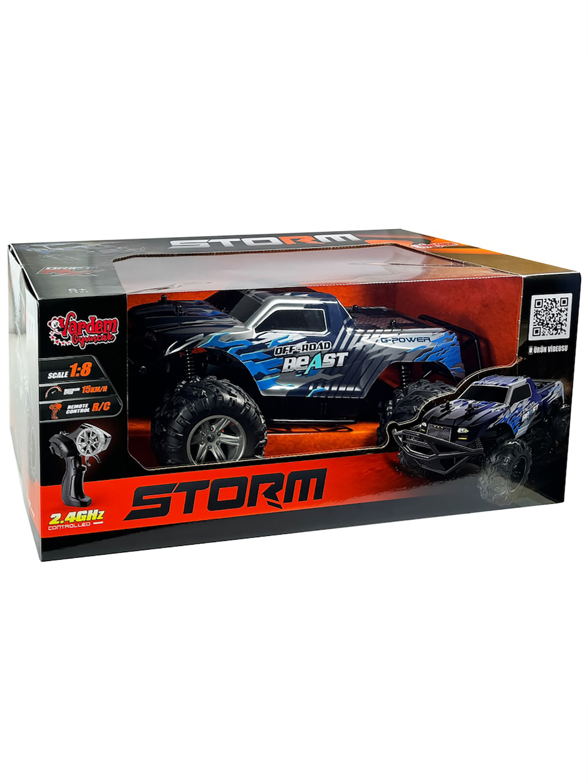Vardem Uzaktan Kumandalı Full Fonksiyon 2.4Ghz Şarjlı 1:8 Storm Off Road Araba Vardem VAR SYR 666 835