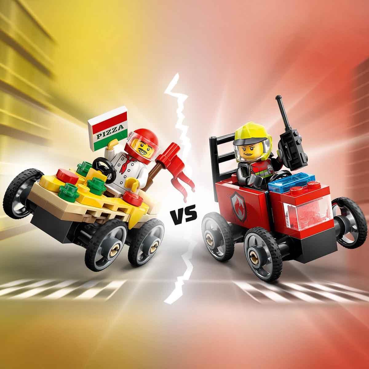 LEGO City Pizza Arabası İtfaiye Kamyonuna Karşı Yarış Arabası Paketi 60458 Lego LSC60458