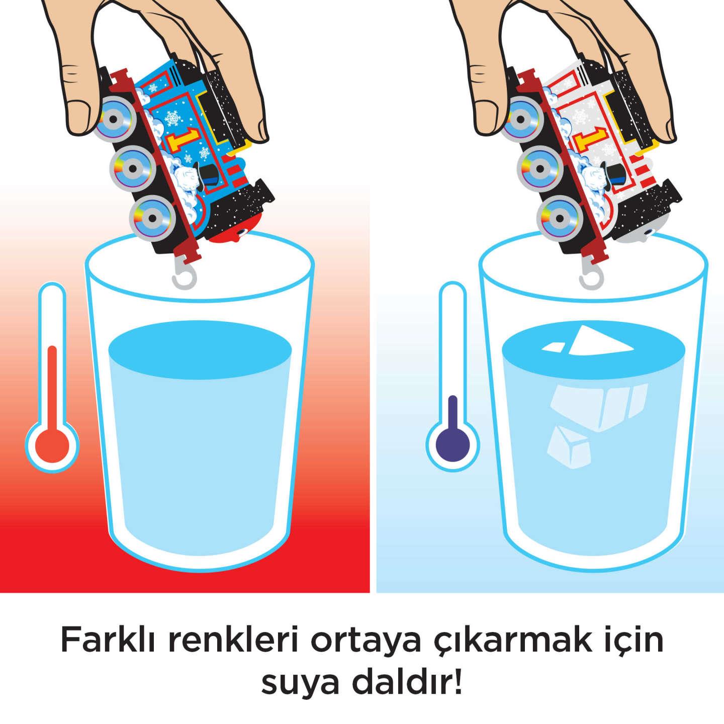THOMAS VE ARKADASLARI RENK DEGISTIREN KUCUK TRENLER 3 LU PAKET HNP82 Diğer HNP82