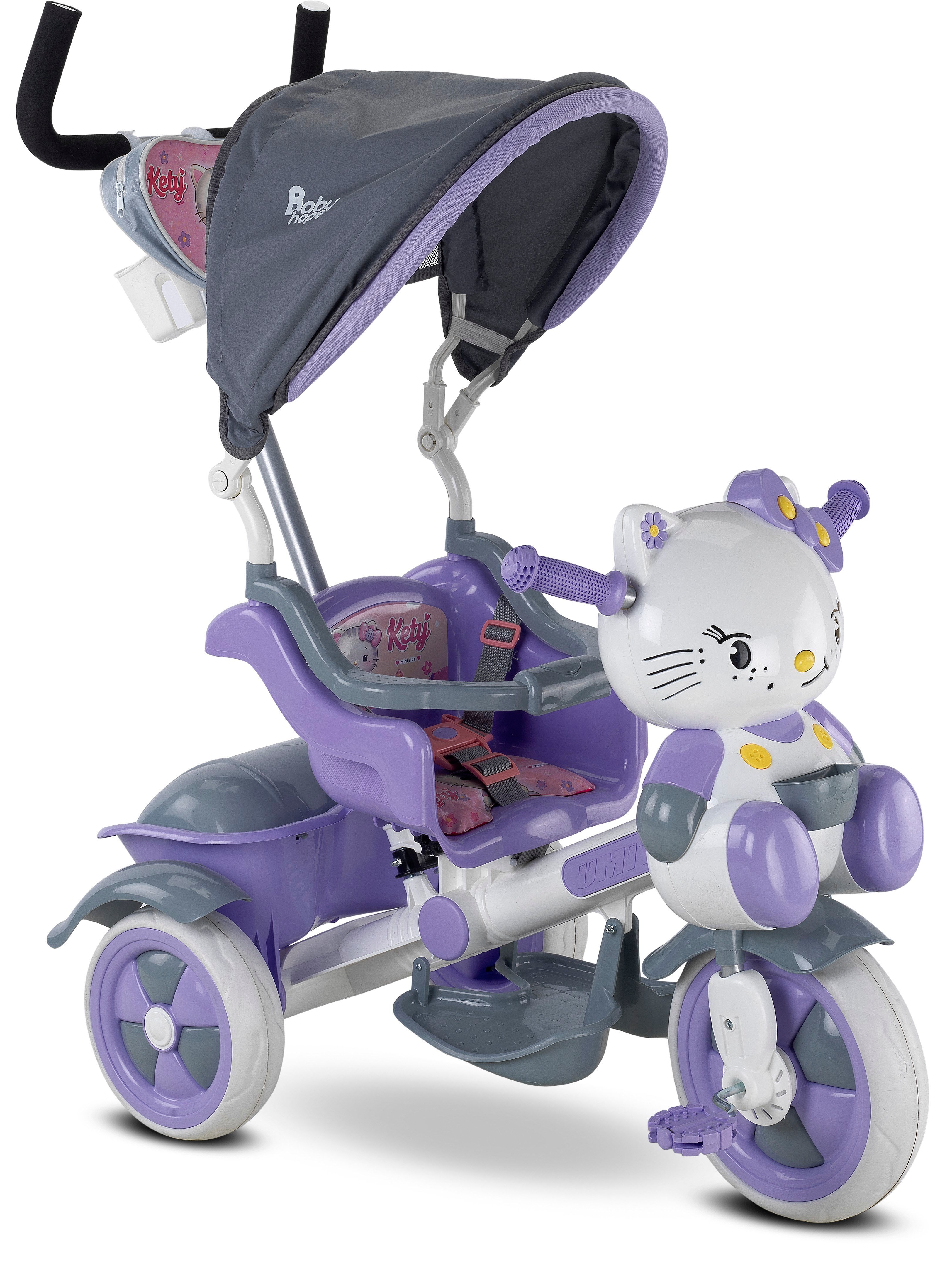 BABYHOPE KETY 3 TEKER KONTROLLU BISIKLET PEMBE-LILA Diğer 135 30 L